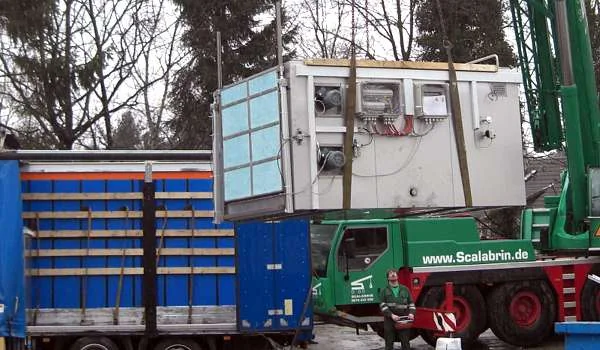 Anlagenteil beim Transport